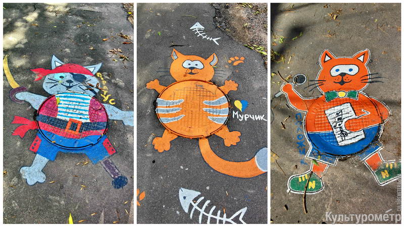 Одесситы превратили унылые люки в веселый стрит-арт