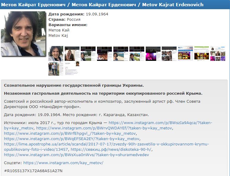 Известные звезды 90-х пополнили базу "Миротворца"