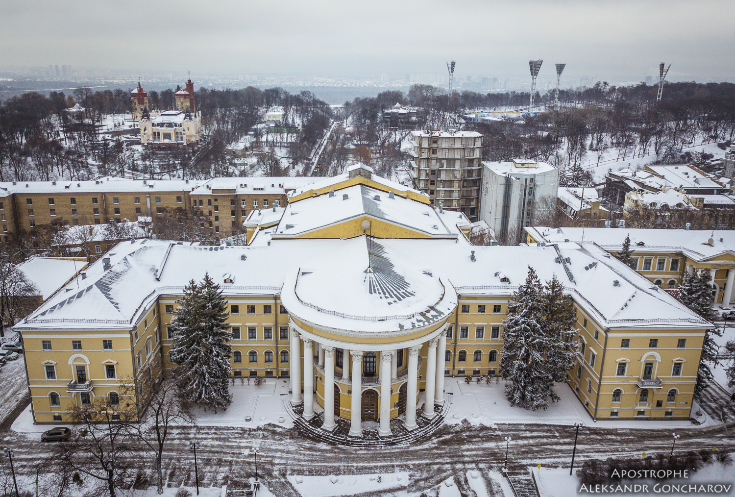 Киев замело: в сети показали впечатляющие фото столицы с высоты птичьего полета
