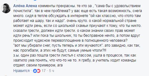 "Пусть поработают": в Киеве школьников заставили во время уроков убирать снег