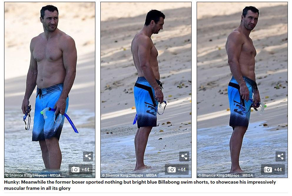 Кличка і Панеттьєрі застукали на пляжі (фото)