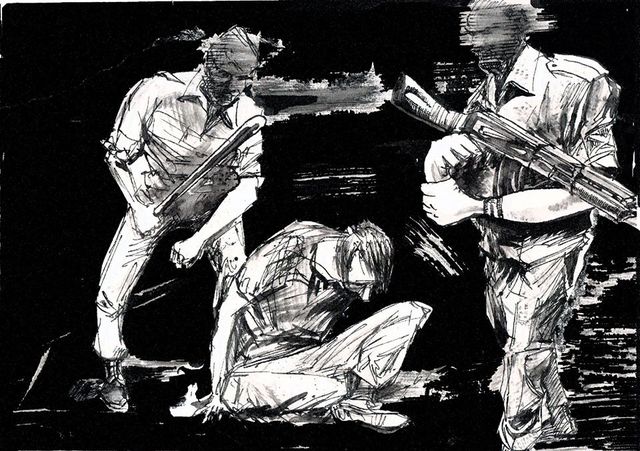 Художник з Донецька показав, що з ним робили терористи "ДНР" у полоні в картинках (фото)