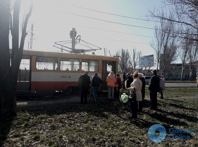 В Одессе во время движения загорелся трамвай (фото)