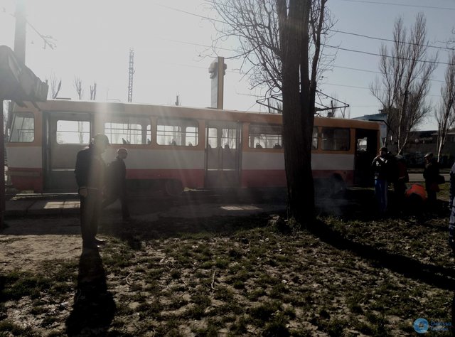 В Одессе во время движения загорелся трамвай (фото)