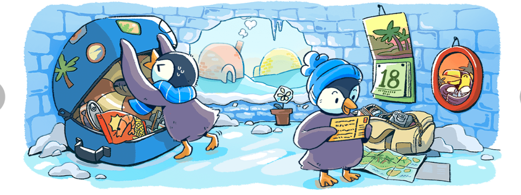 Дудл Новогодние праздники: Google создал мультик про Новый Год