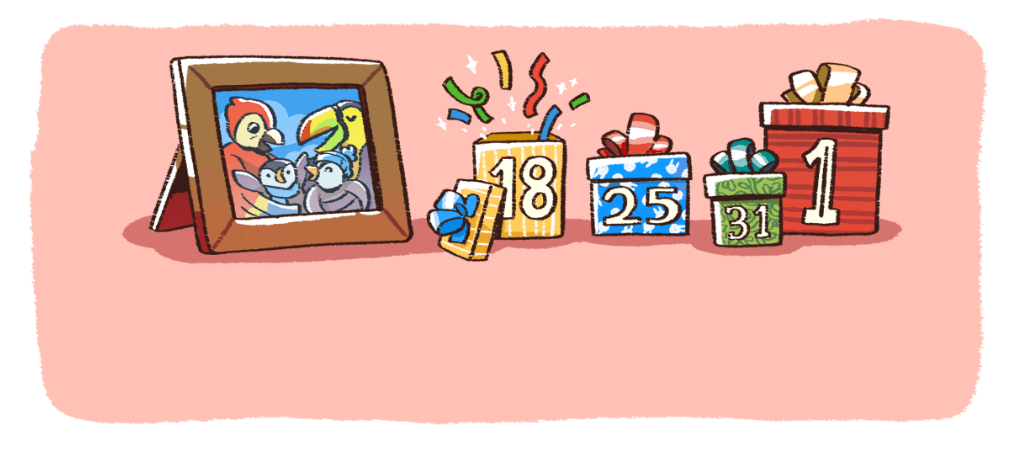 Дудл Новогодние праздники: Google создал мультик про Новый Год