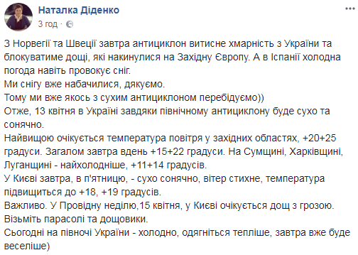 "Возьмите зонты": синоптик рассказала о погоде на ближайшие дни