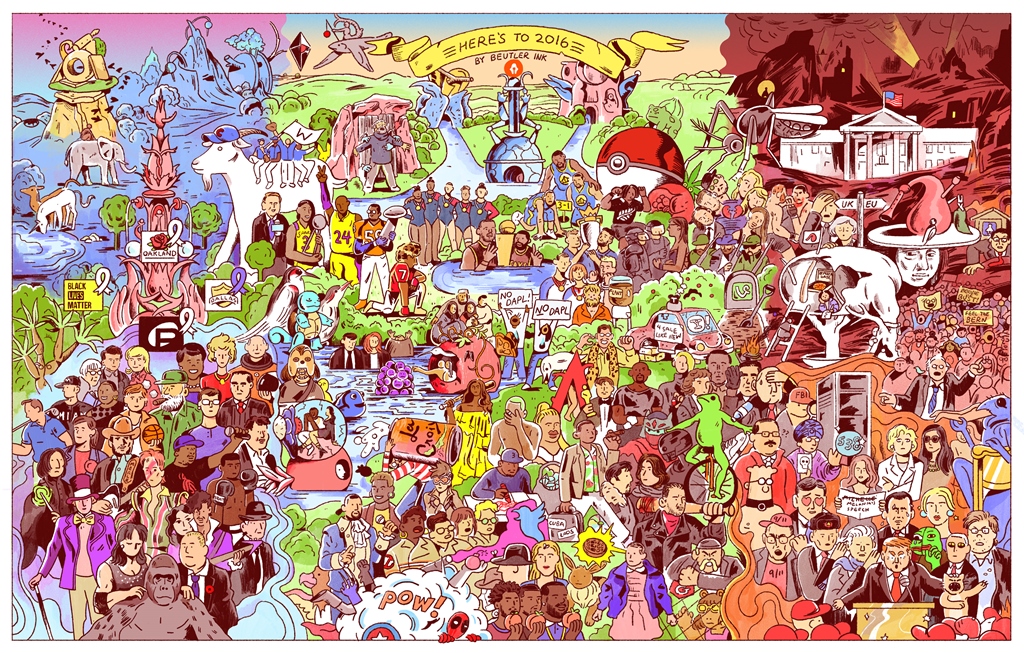 Художник собрал главные события уходящего года в одной картине