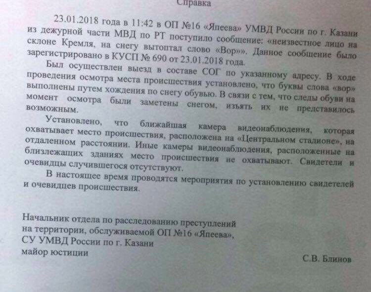 "Злодій": у Росії поліція хоче заарештувати активістів за напис на снігу (фото)
