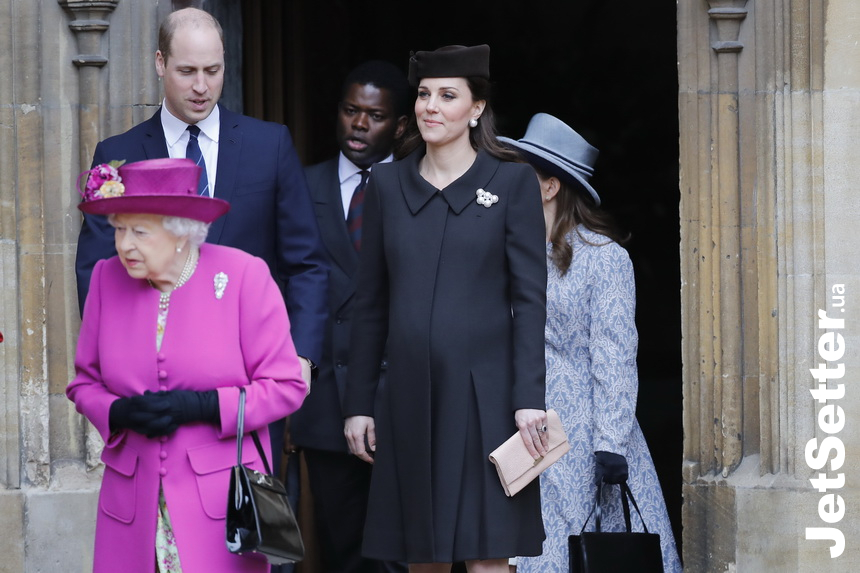 Беременная Кейт Миддлтон посетила пасхальную службу накануне родов (фото)