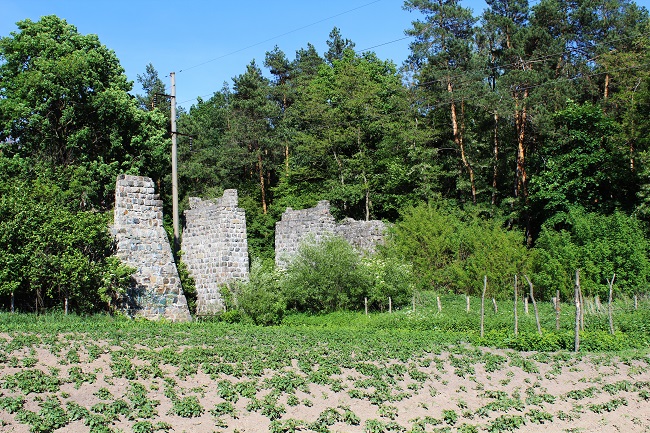 Опори недобудованого мосту в Круглику