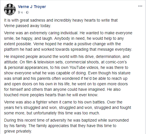 Умер известный американский актер