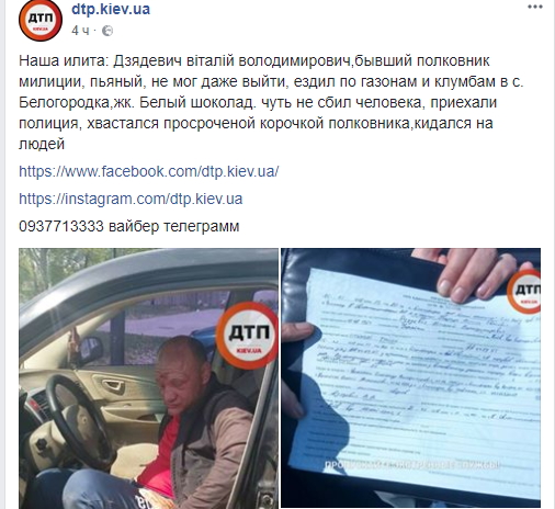 Пьяные покатушки: под Киевом экс-полковник милиции катался по клумбам