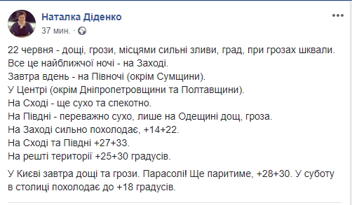 Сильно похолодает: синоптик дала прогноз погоды на пятницу