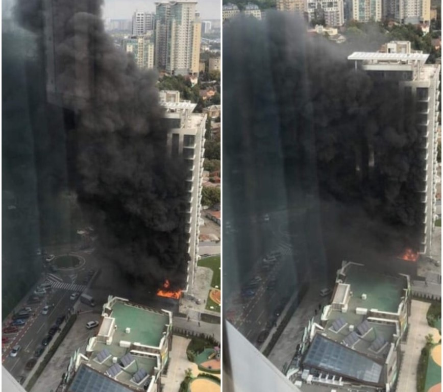 В центре Киева вспыхнула элитная новостройка