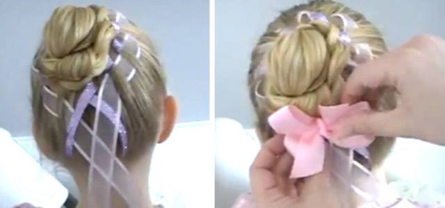 прическа с лентами