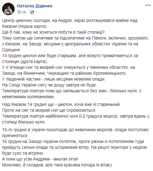 Снегопады и штормовой ветер: синоптик рассказал о погоде до конца недели