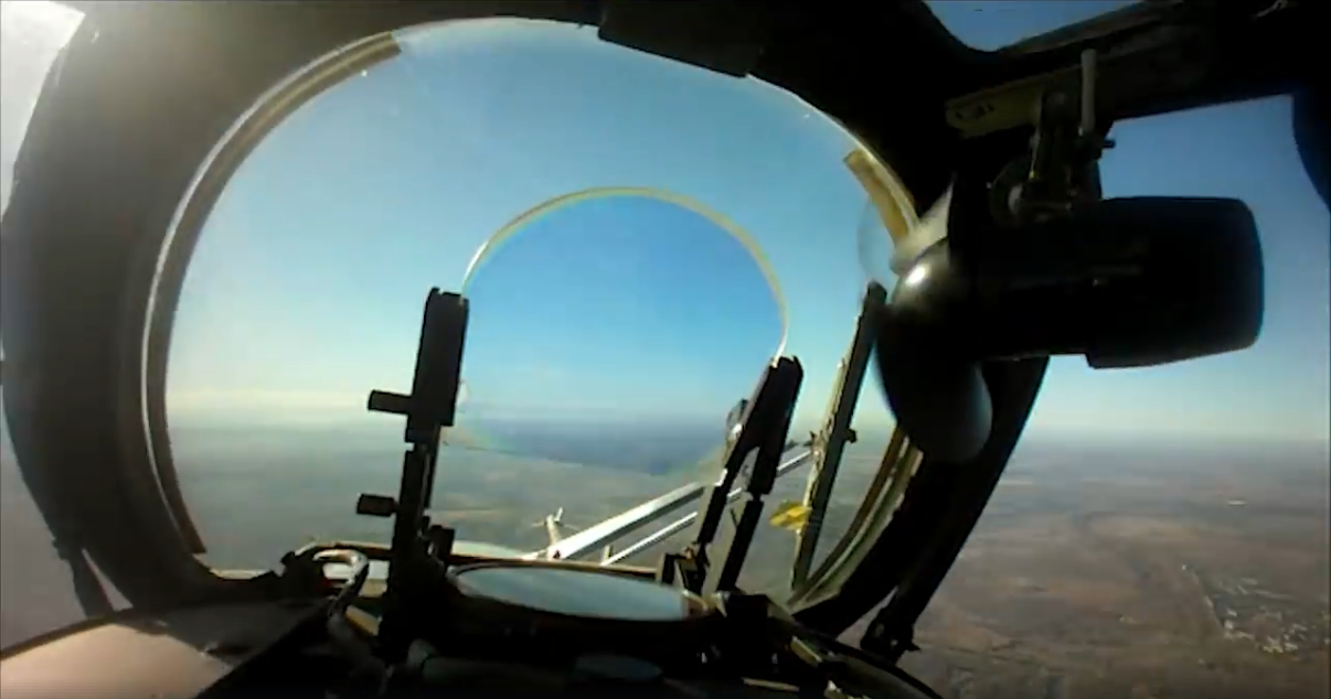 Появилось видео, как украинский вертолет сбил российский беспилотник