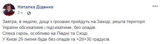 "Скрізь спека, місцями дощ": синоптики уточнили прогноз погоди на неділю