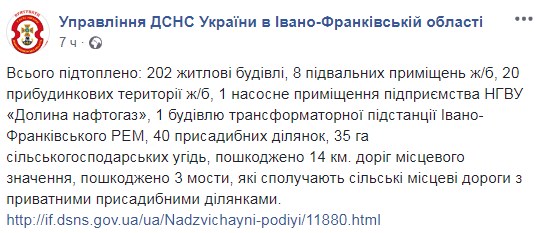 В Ивано-Франковской области затопило более 200 жилых зданий (фото)