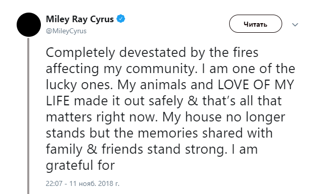 Лесные пожары в Калифорнии: звезды-погорельцы рассказали про убытки