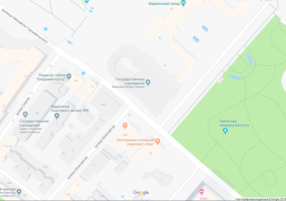 Google Maps назвал украинский парламент Верховной Зрадой