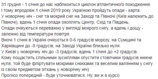 Погода на Новый год: синоптик дала неожиданный прогноз на 1 января