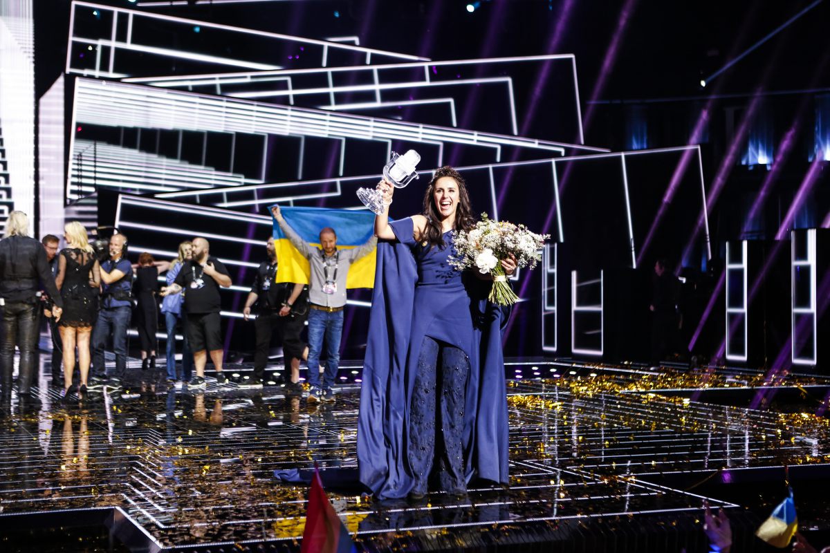 Джамала во время победы на Евровидении 2016