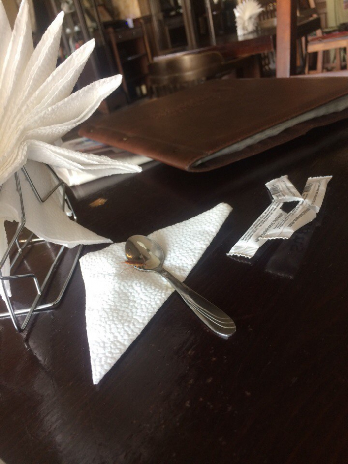 В Запорожской области посетители кафе заметили таракана на чайной ложке (фото)