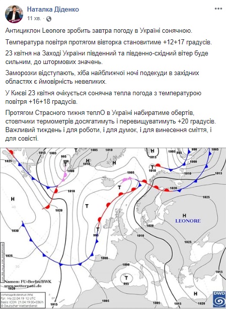 Синоптик рассказала о погоде на Страстную неделю