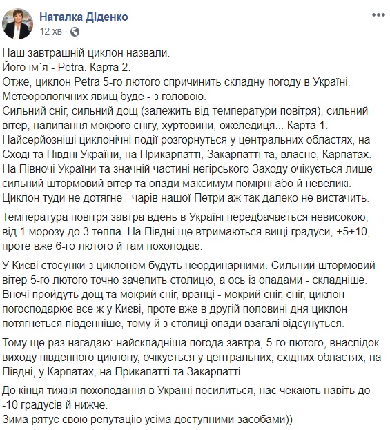 На Украину движется снежная буря: какие области пострадают