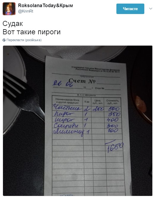 Украинцев удивили цены в Крыму