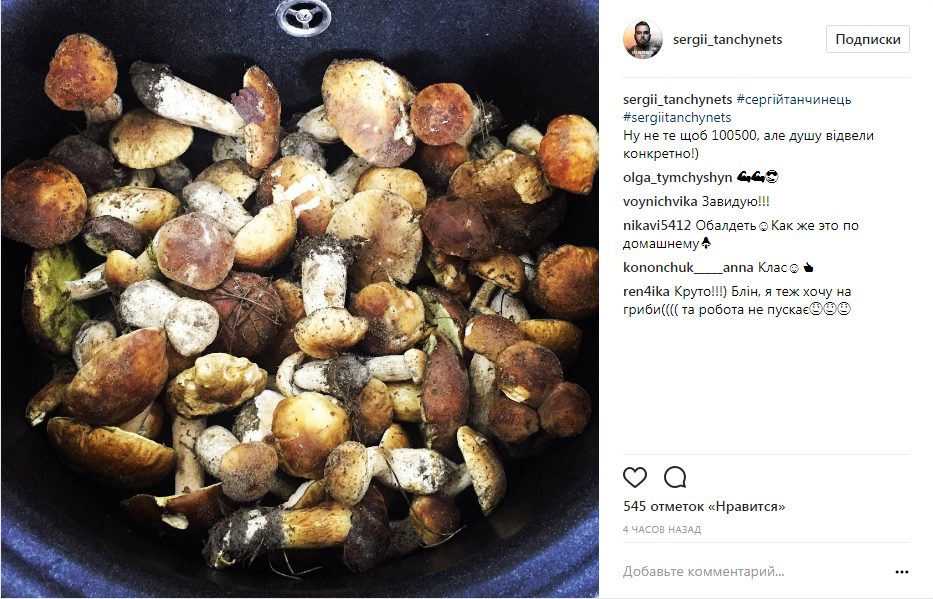 Відомі українці хваляться грибним "уловом"