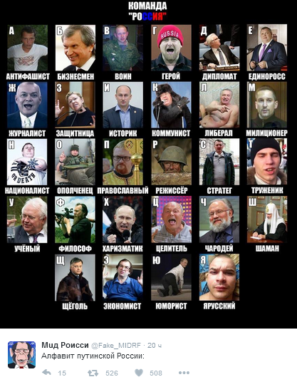 В сети показали "беспросветный" алфавит путинской России