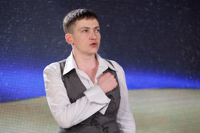 Надежда Савченко спела гимн во время своей первой пресс-конференции