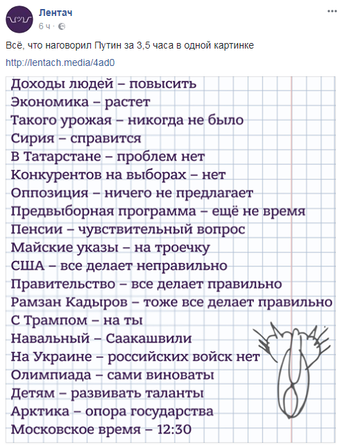 "Кхе-кхе забули": всі заяви Путіна показали в одному зображенні
