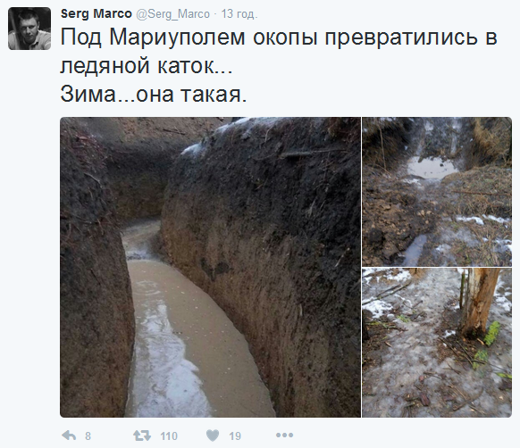 У мережі показали шокуючі крижані окопи на Донбасі