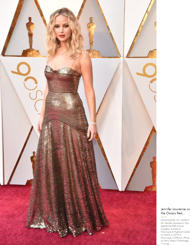 Дженнифер Лоуренс на красной дорожке Оскар 2018