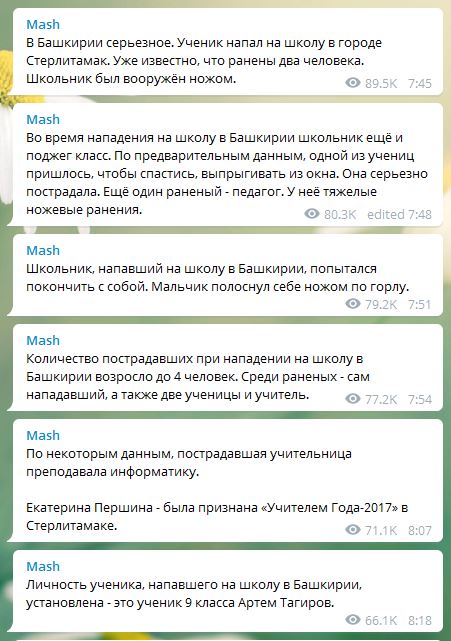 У Башкирії озброєний підліток напав на школу і намагався покінчити з собою