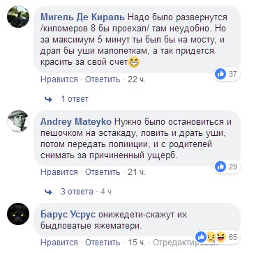 "Добрые детишки": киевские хулиганы атаковали водителей (видео)