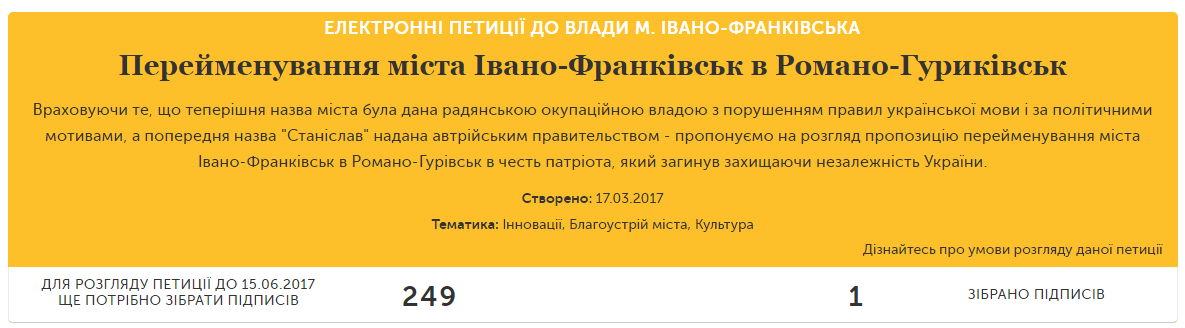 Ивано-Франковск предлагают переименовать в честь Героя Небесной сотни