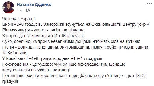 Потепление и заморозки: синоптик дала прогноз на 27 сентября