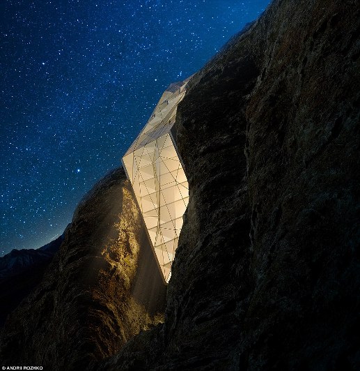 Украинский дизайнер создал уникальный проект отеля в Альпах