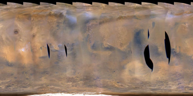 Ученые NASA зафиксировали на Марсе чудовищную бурю размером с США