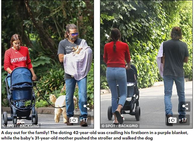 Бредлі Купера та Ірину Шейк спіймали на прогулянці з новонародженою