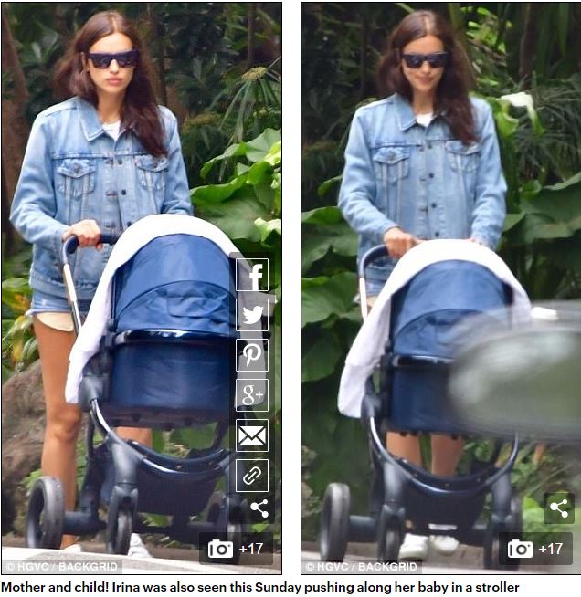 Бредлі Купера та Ірину Шейк спіймали на прогулянці з новонародженою