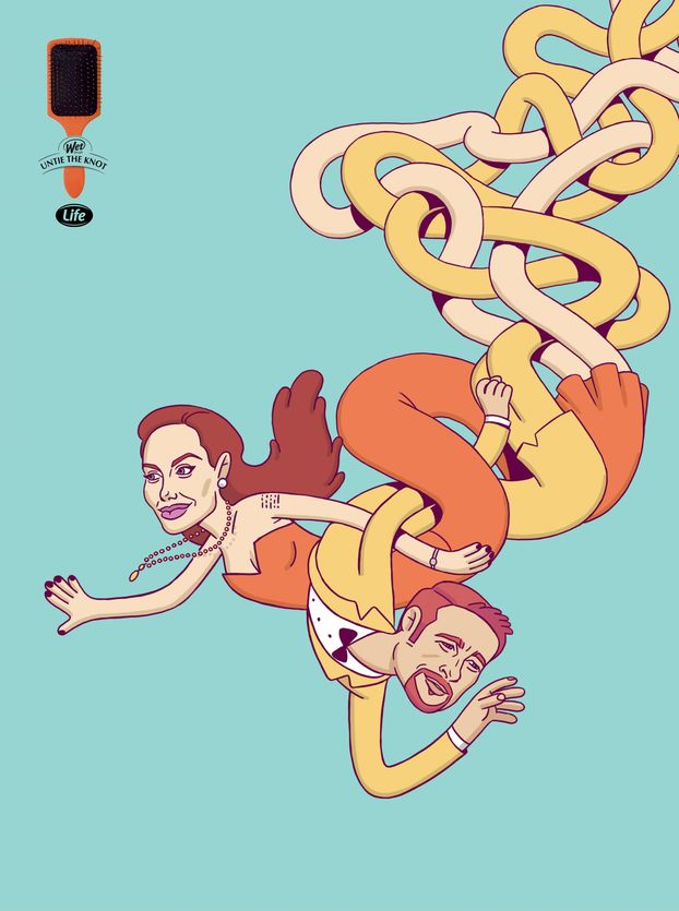 Разрыв Бранджелины использовали в рекламе расчески