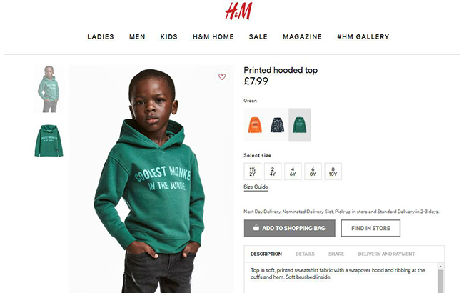 H&amp;M в центре расистского скандала