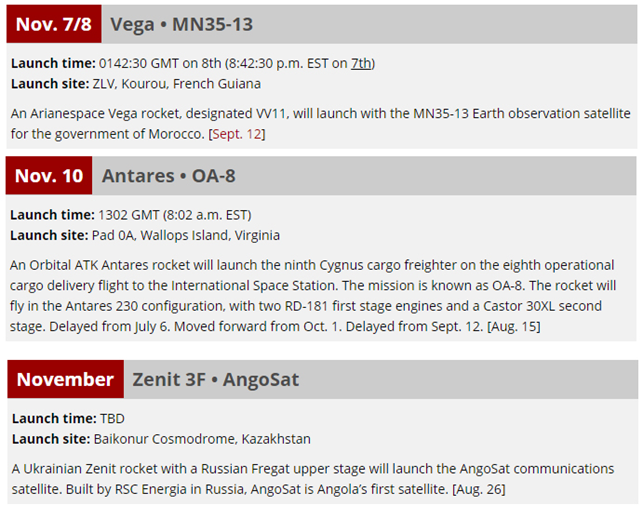 В ноябре запустят три ракеты, созданные при помощи Украины