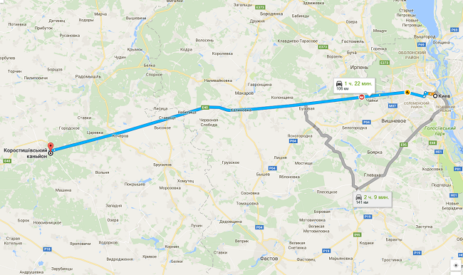 Как доехать до гранитных карьеров в Коростышеве